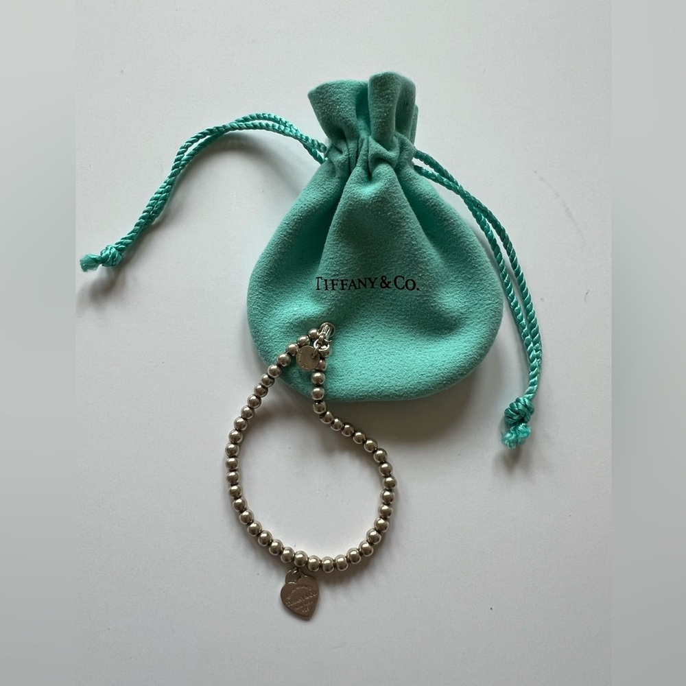 Tiffany Blue Heart Tag Bead Bracelet